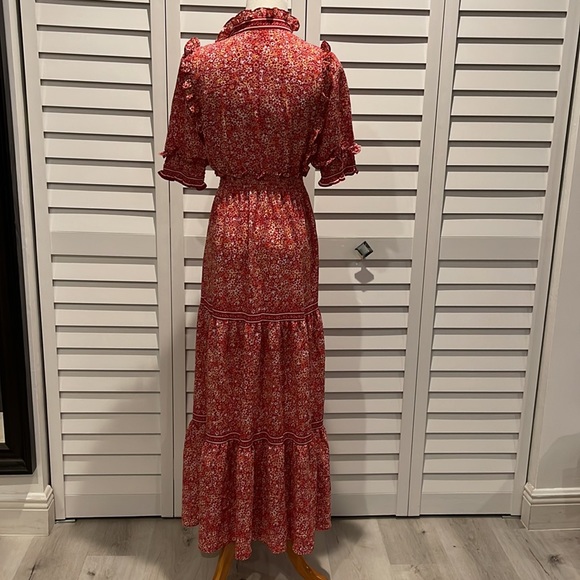 Max Studio NWT Maxi Ruffle Floral Dress, size Small in Polyester/Spandex blend. - Picture 7 of 12